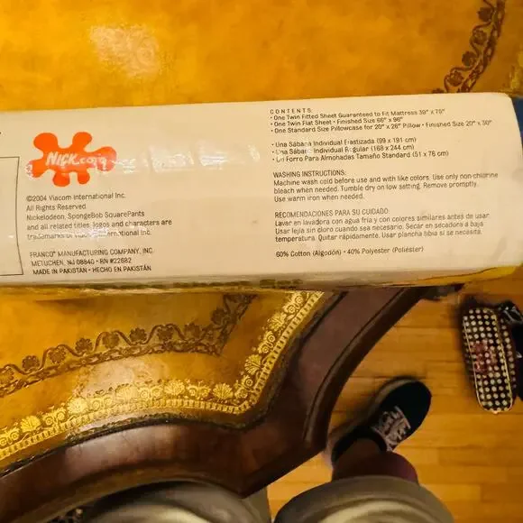 SpongeBob SquarePants NEW Sealed Twin 3 piece Sheet Set 2004 Cotton Rich SOLD - Picture 6 of 6